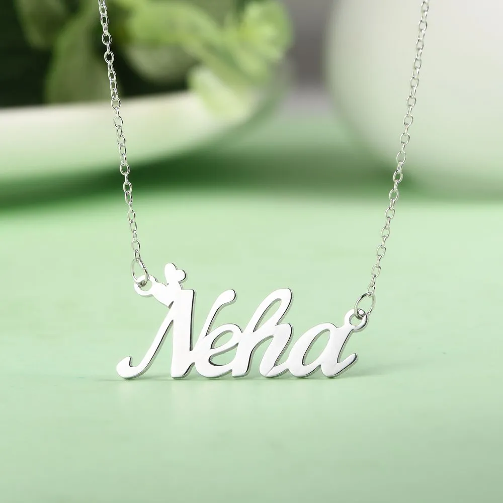 Customized necklace in real silver or real gold with your loved ones name