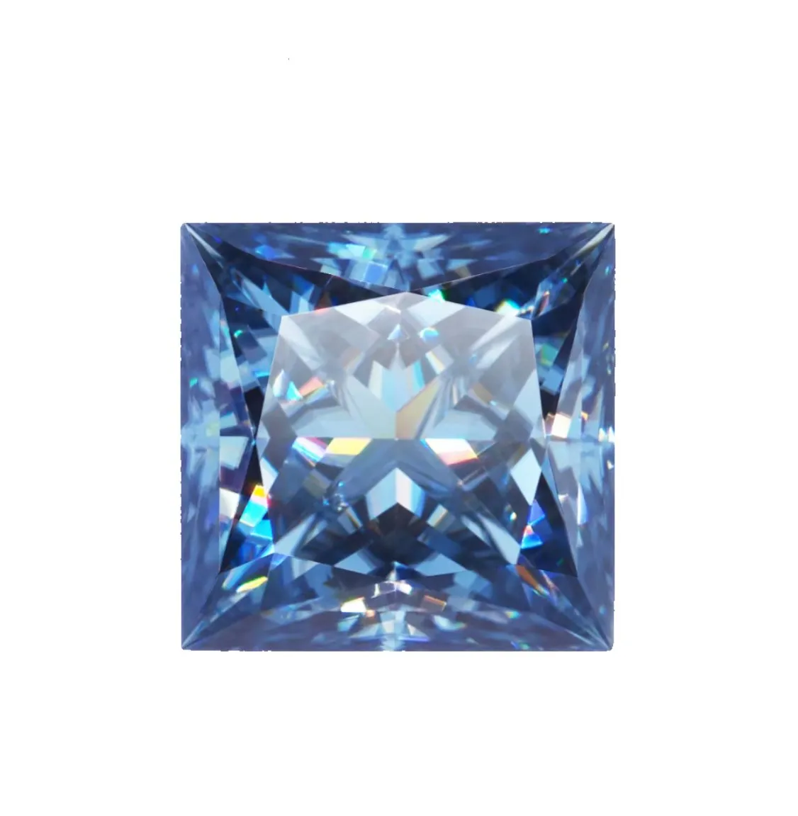 Deep Blue Princess Cut Moissanite Stones