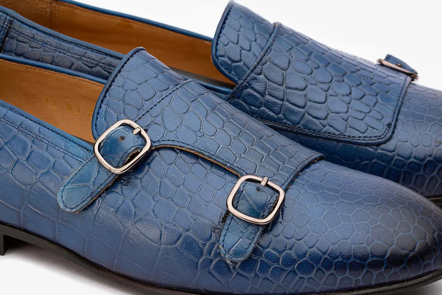 Double Buckle Croc Print Loafer