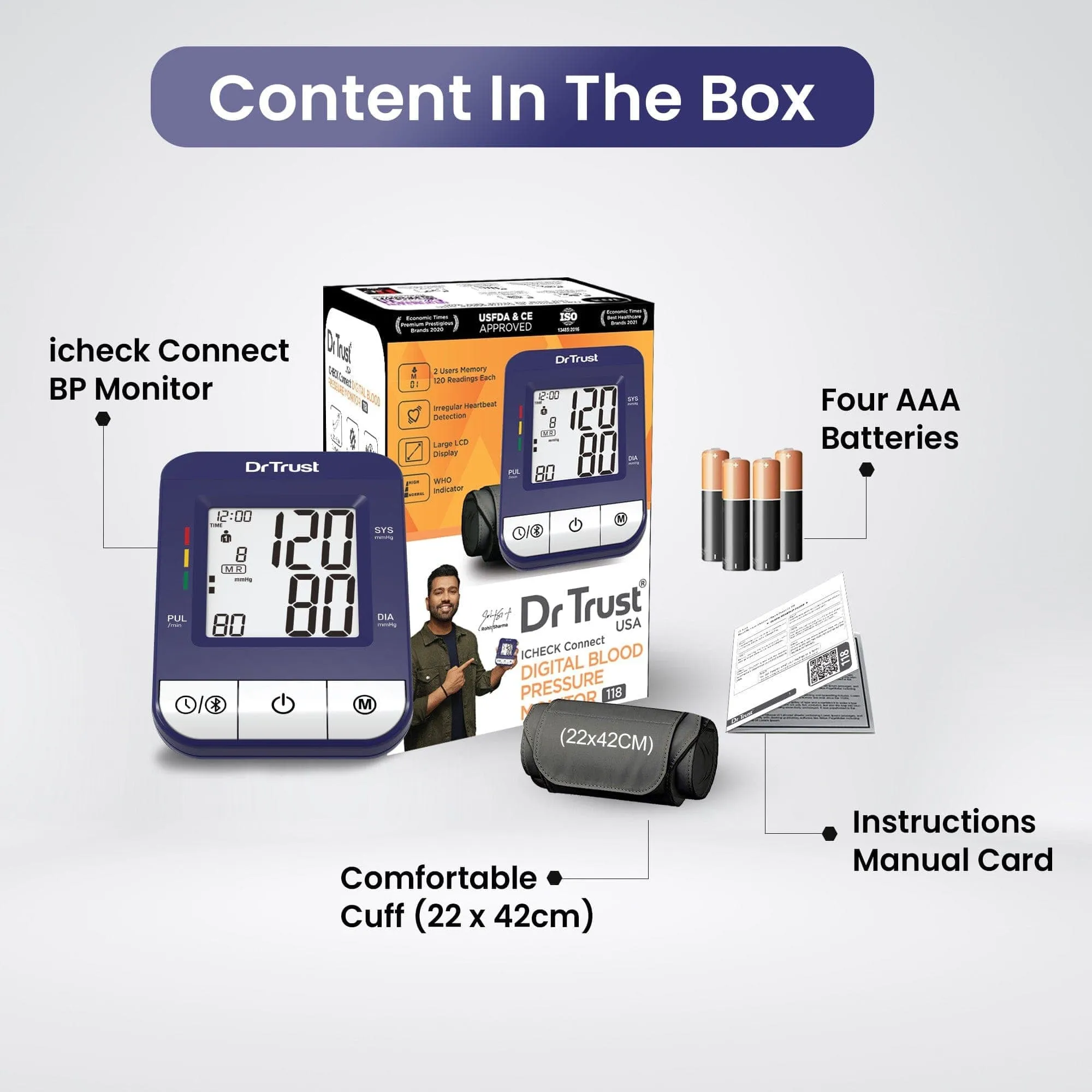 Dr Trust USA iCheck Connect BP Monitor 118