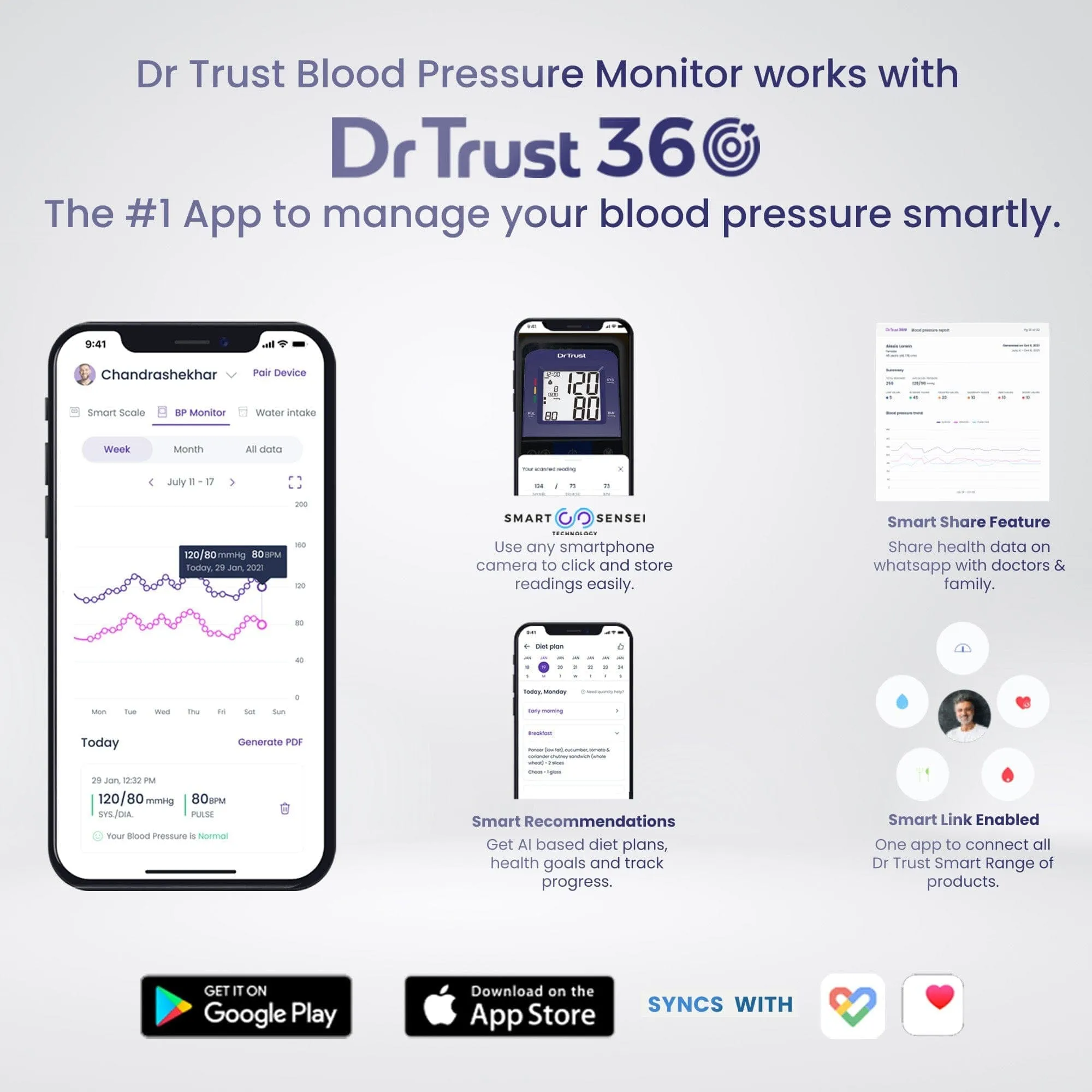 Dr Trust USA iCheck Connect BP Monitor 118