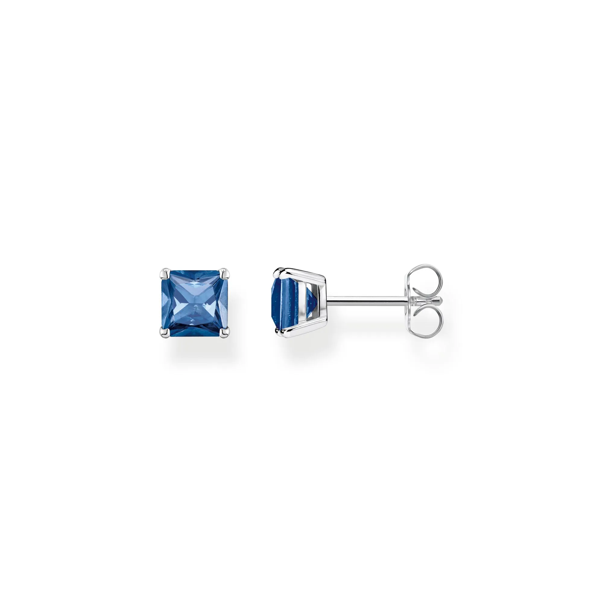 Ear studs blue stone silver