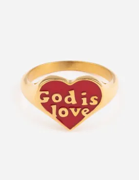 Enamel God is Love Ring