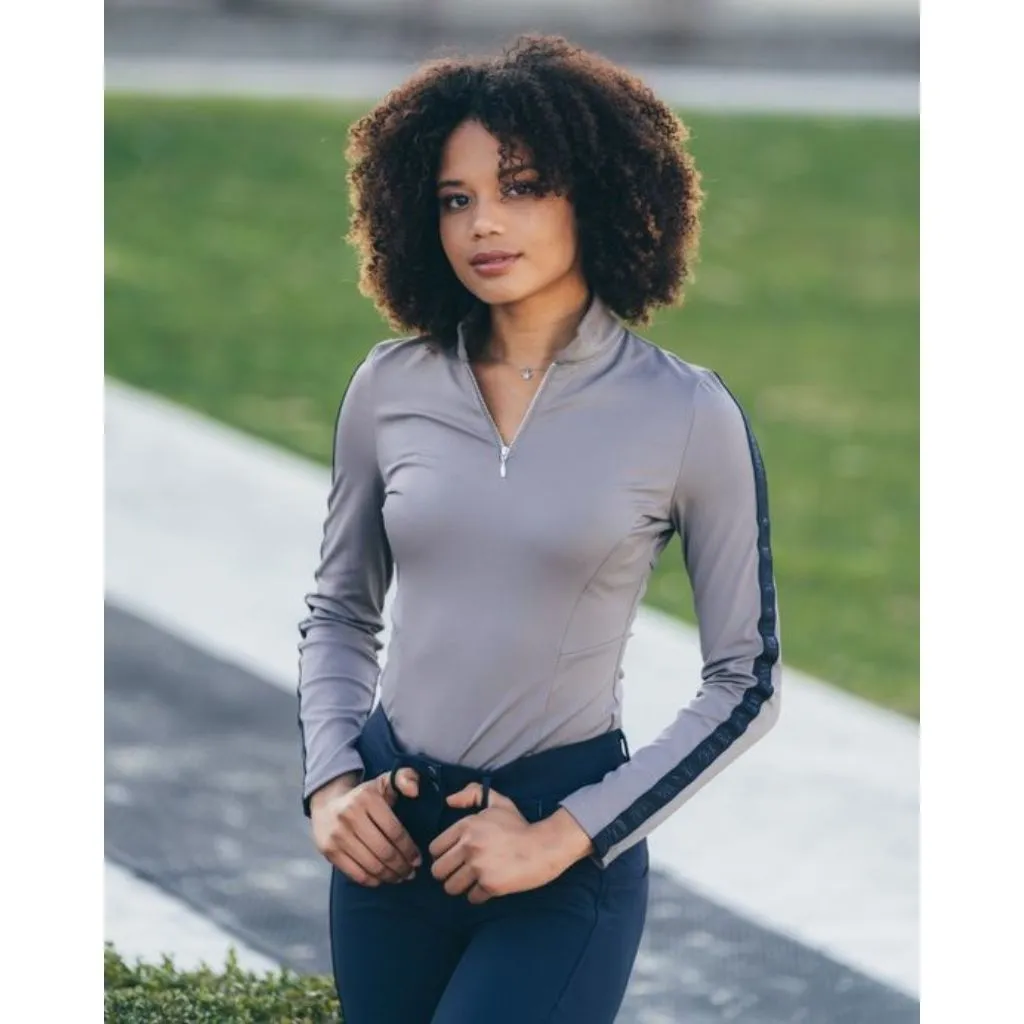 Equestrian Stockholm Long Sleeved Power Top BLUE ASH