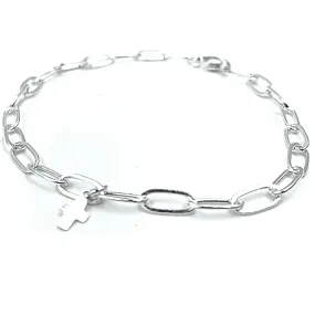 Essential Links Bracelet in sterling silver with luxe cross