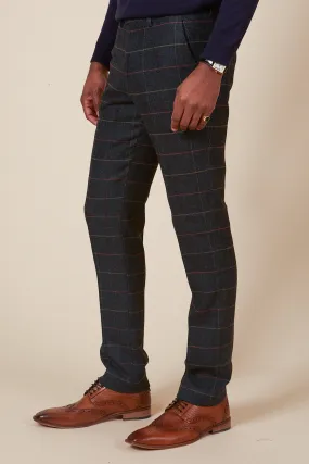 ETON - Navy Blue Tweed Check Trousers