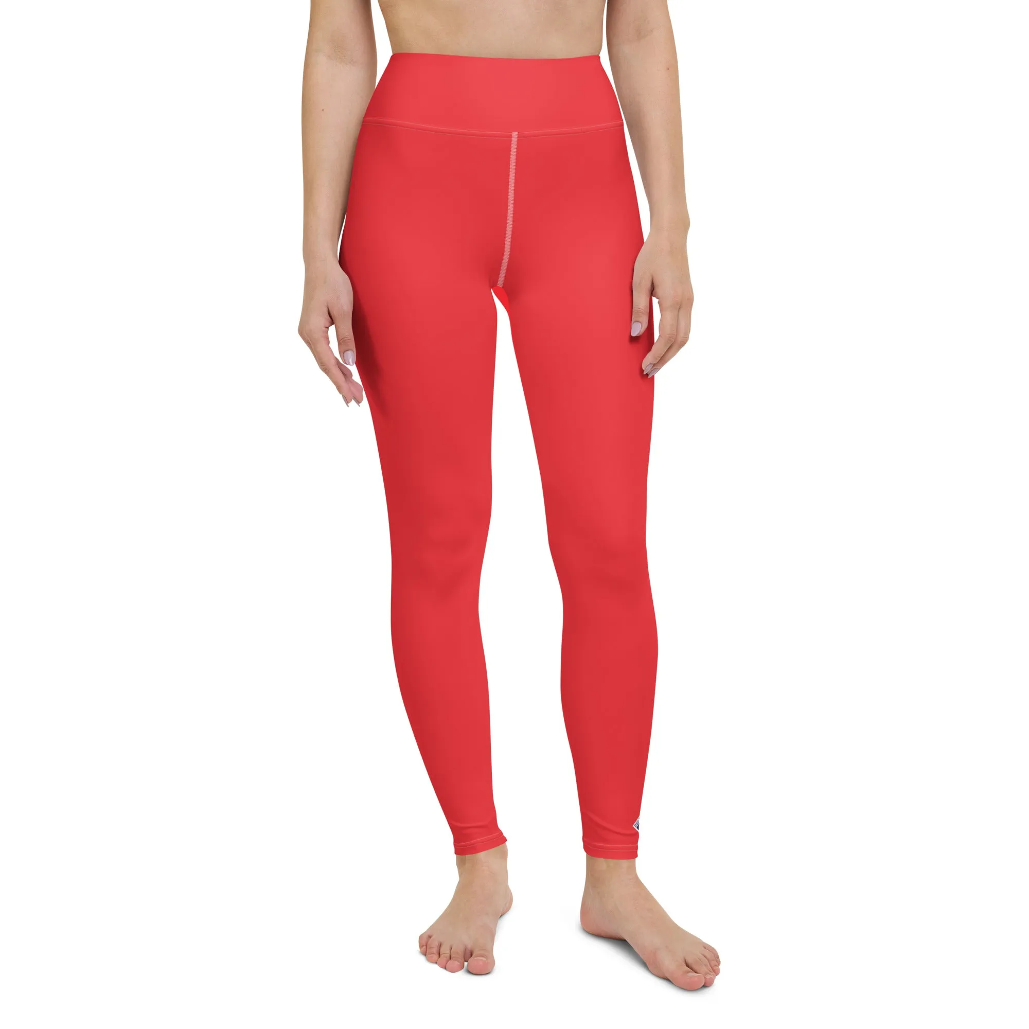 Everyday Comfort: Women's Solid Color Yoga Pants Leggings - Scarlet