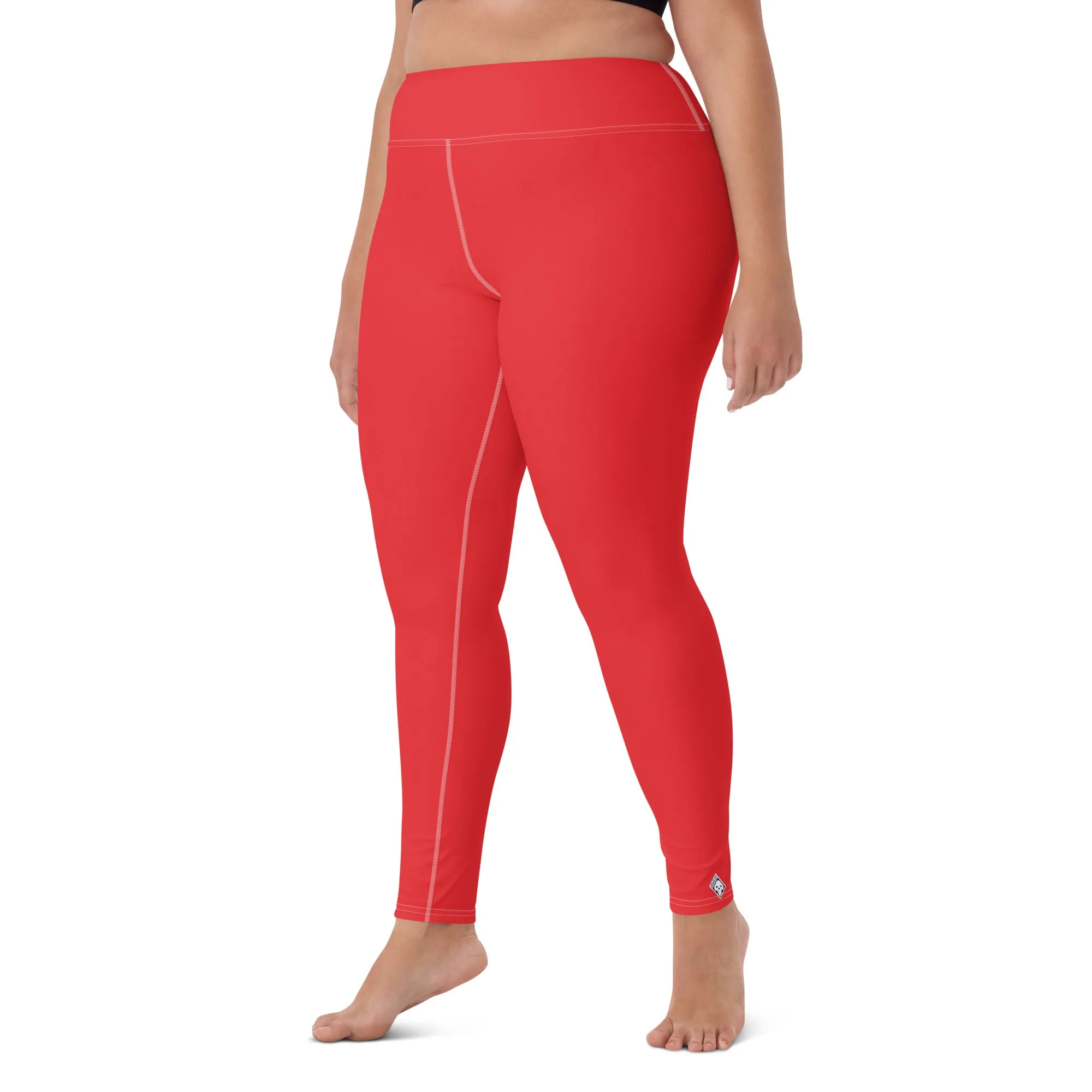 Everyday Comfort: Women's Solid Color Yoga Pants Leggings - Scarlet