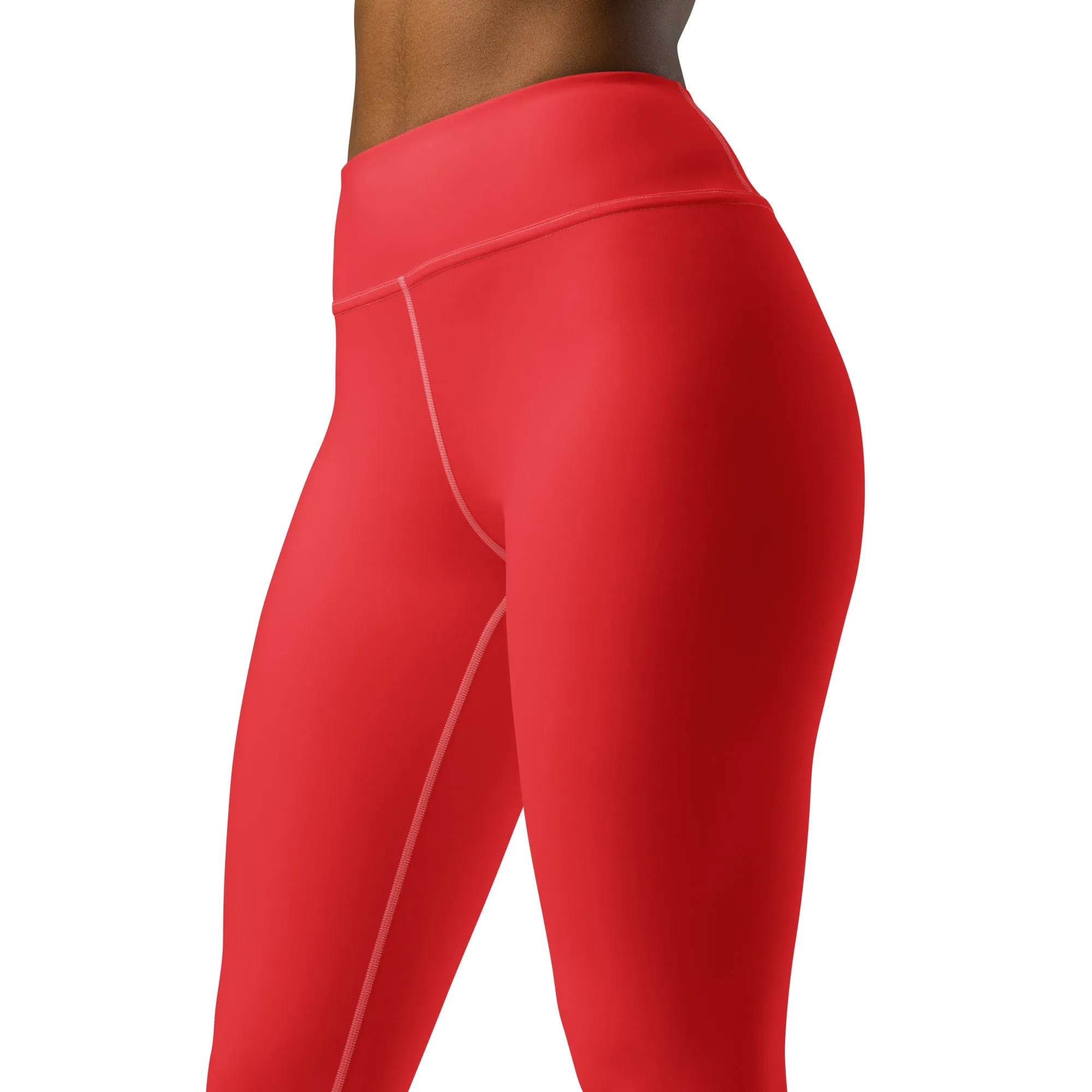 Everyday Comfort: Women's Solid Color Yoga Pants Leggings - Scarlet