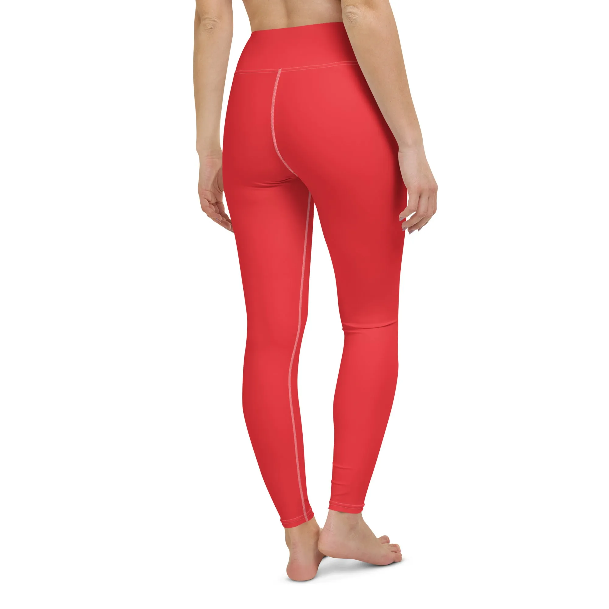 Everyday Comfort: Women's Solid Color Yoga Pants Leggings - Scarlet