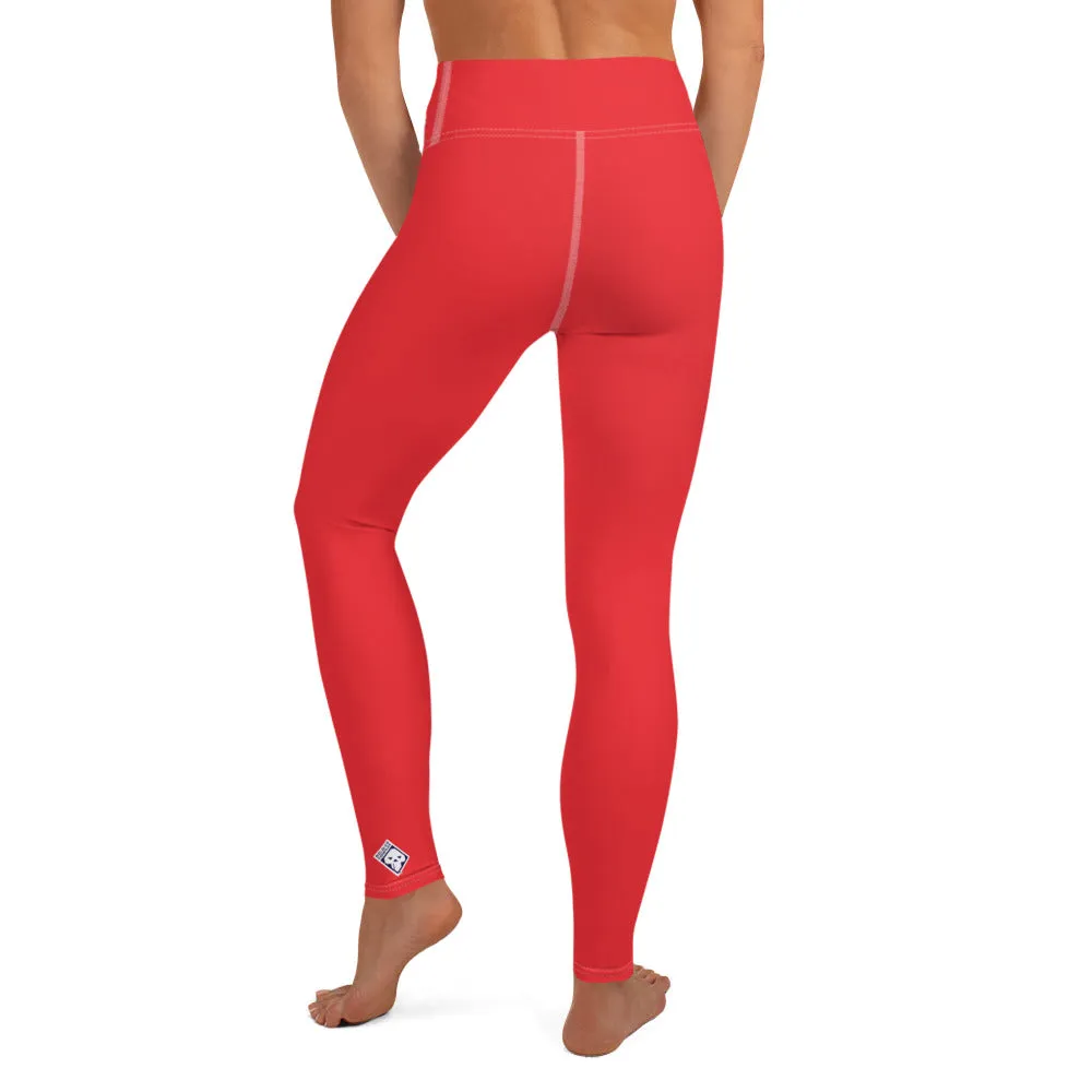 Everyday Comfort: Women's Solid Color Yoga Pants Leggings - Scarlet