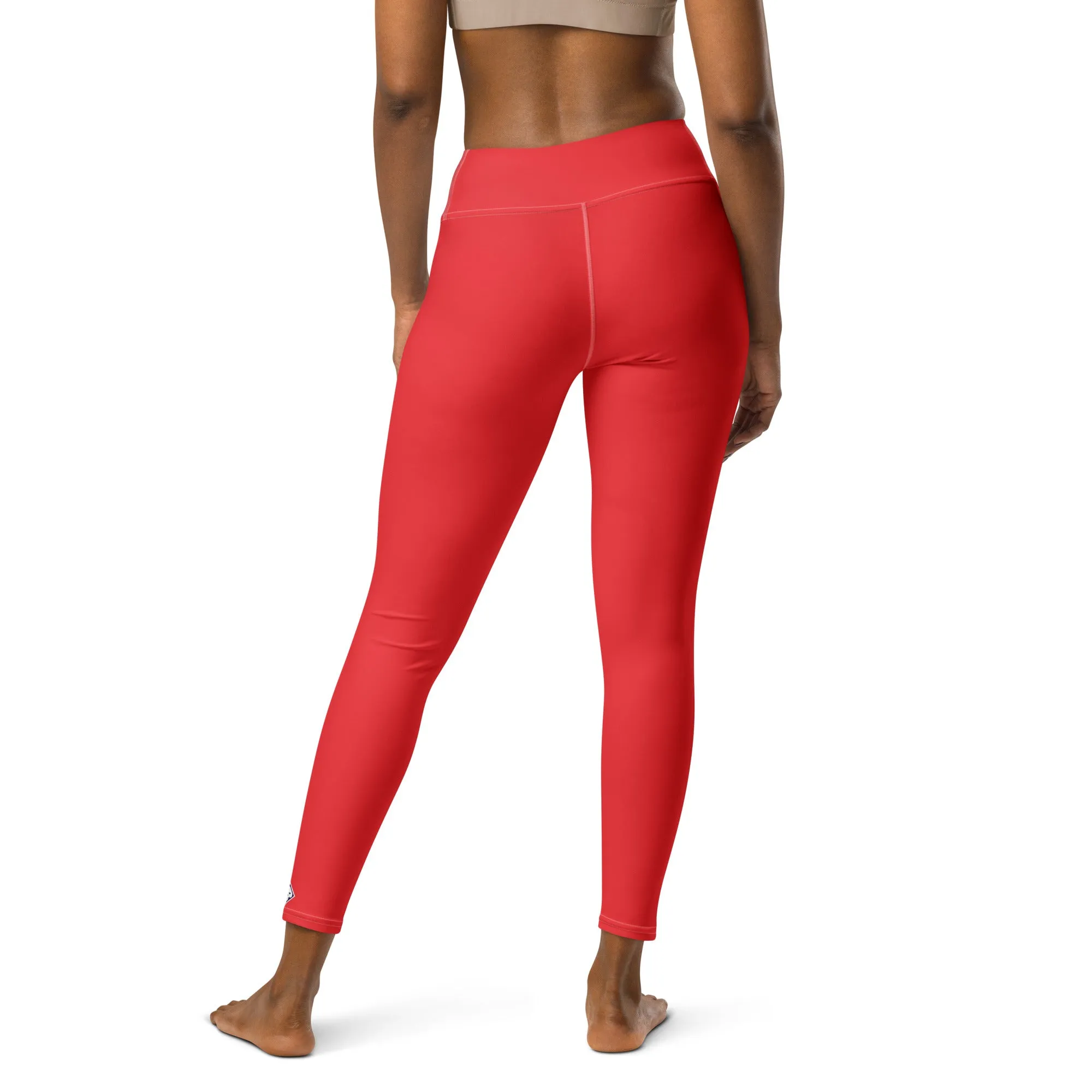 Everyday Comfort: Women's Solid Color Yoga Pants Leggings - Scarlet