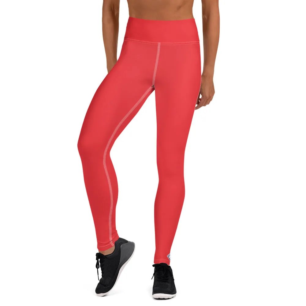 Everyday Comfort: Women's Solid Color Yoga Pants Leggings - Scarlet