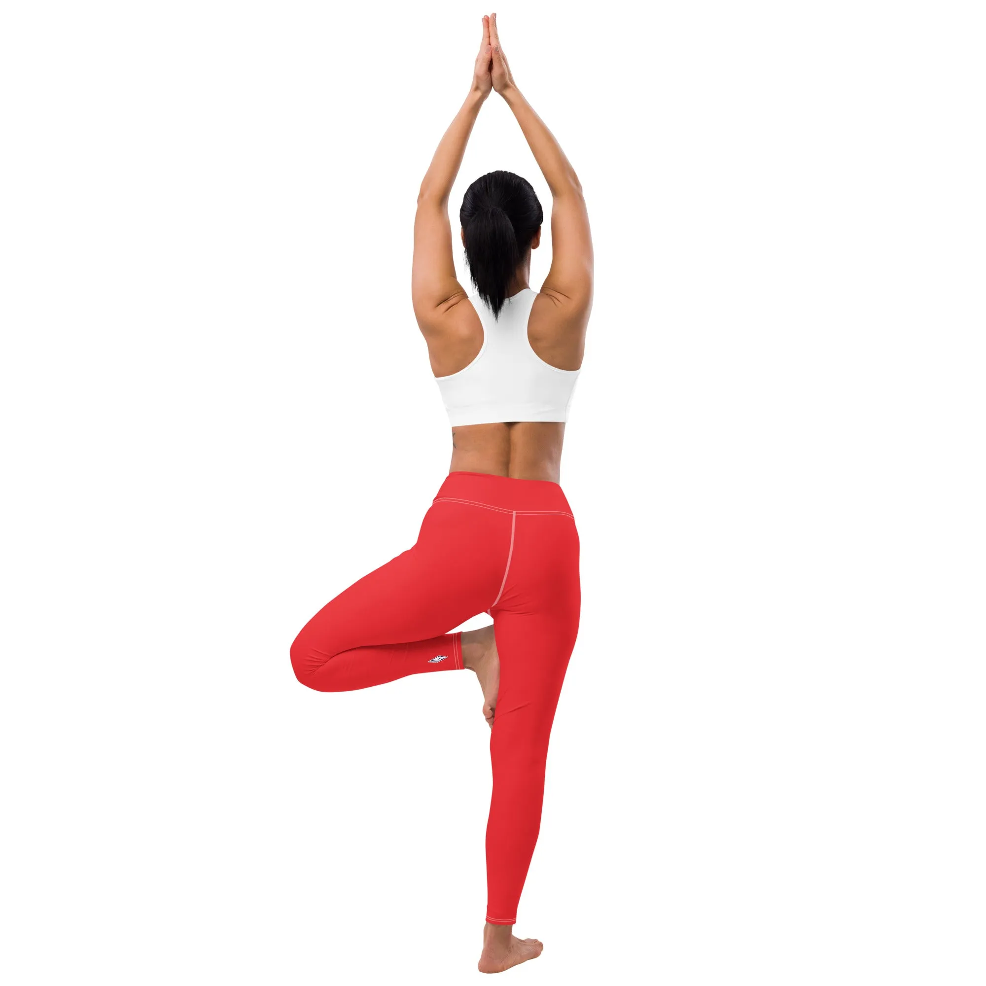 Everyday Comfort: Women's Solid Color Yoga Pants Leggings - Scarlet