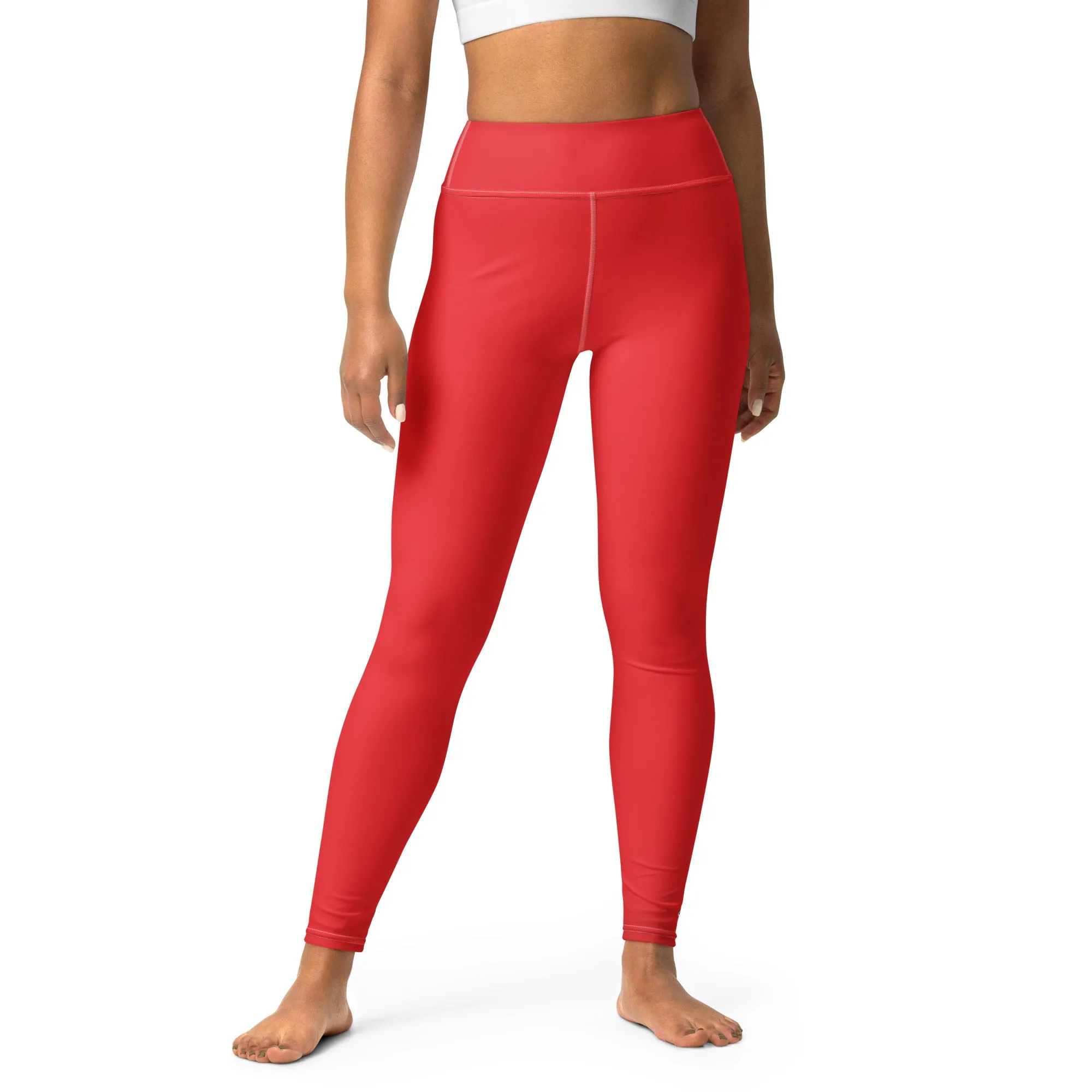 Everyday Comfort: Women's Solid Color Yoga Pants Leggings - Scarlet