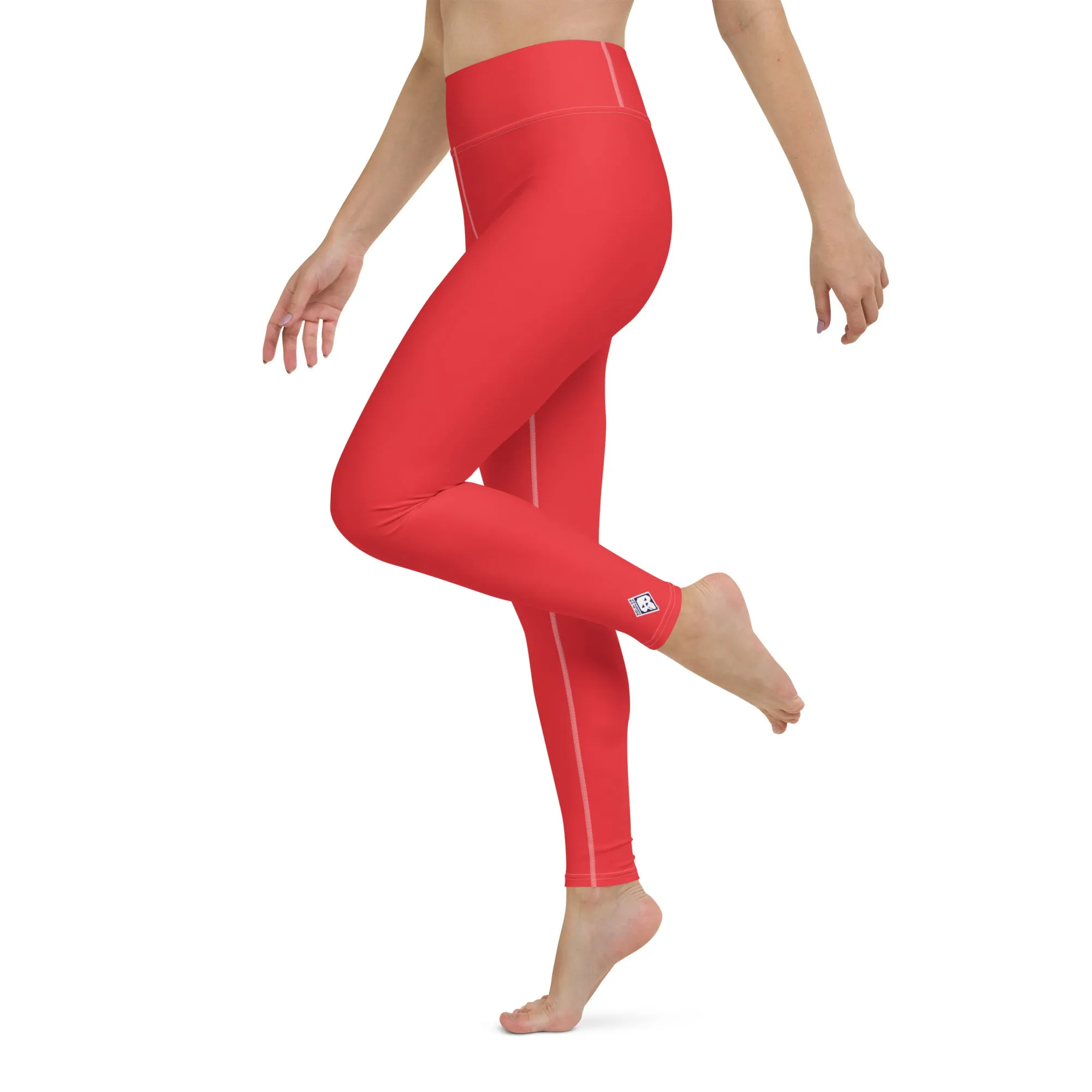 Everyday Comfort: Women's Solid Color Yoga Pants Leggings - Scarlet