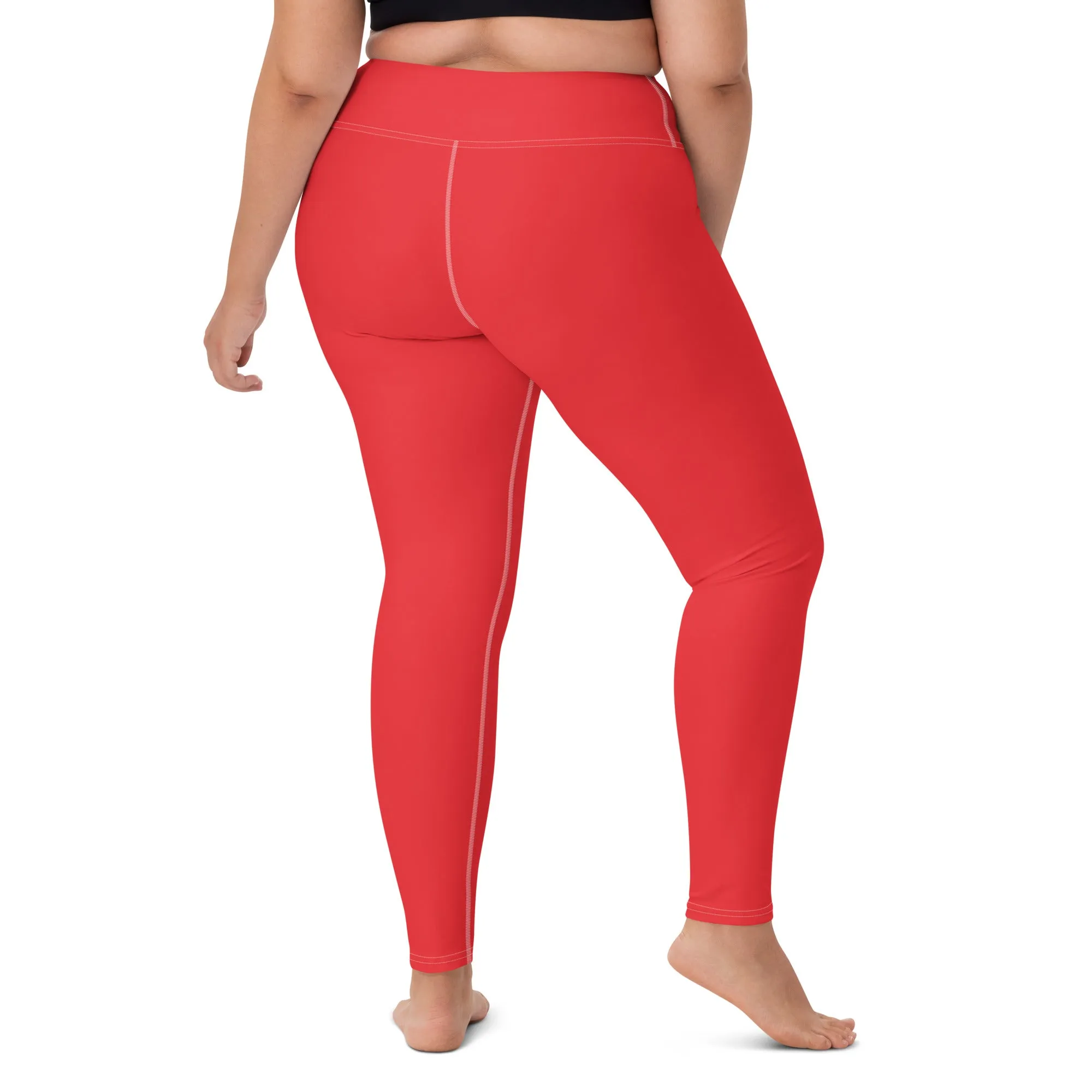 Everyday Comfort: Women's Solid Color Yoga Pants Leggings - Scarlet