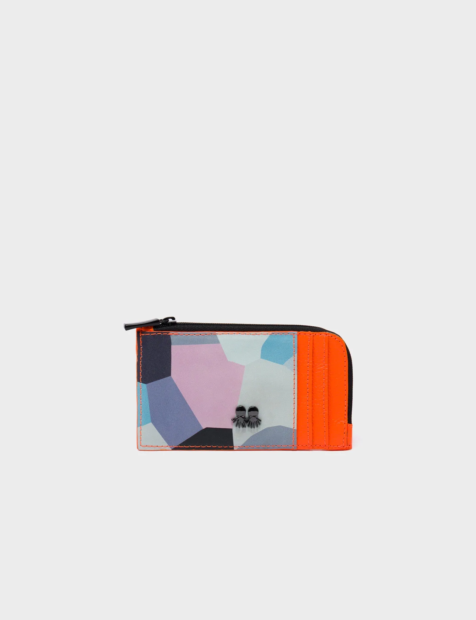 Fausto Zip-around Glacier Blue Leather Cardholder - Camo Dreams Design