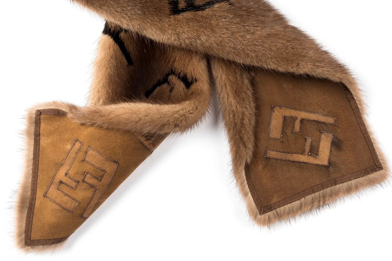 Fendi Brown Fur Muffler 120cm, no Box