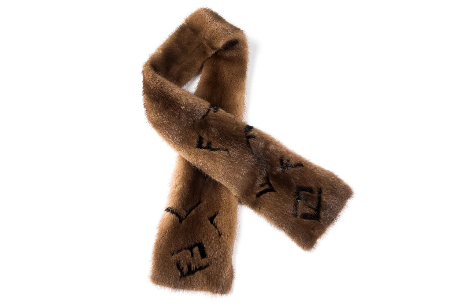 Fendi Brown Fur Muffler 120cm, no Box