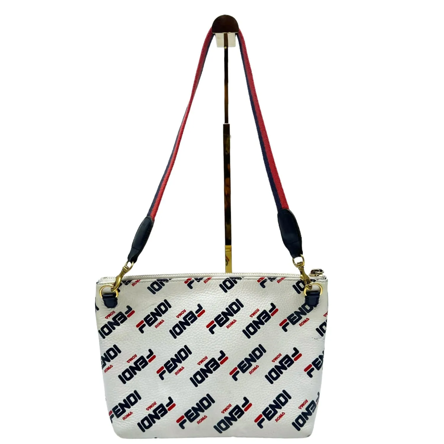 FENDI x FILA Leather Mania Shoulder Bag - Red, White & Blue