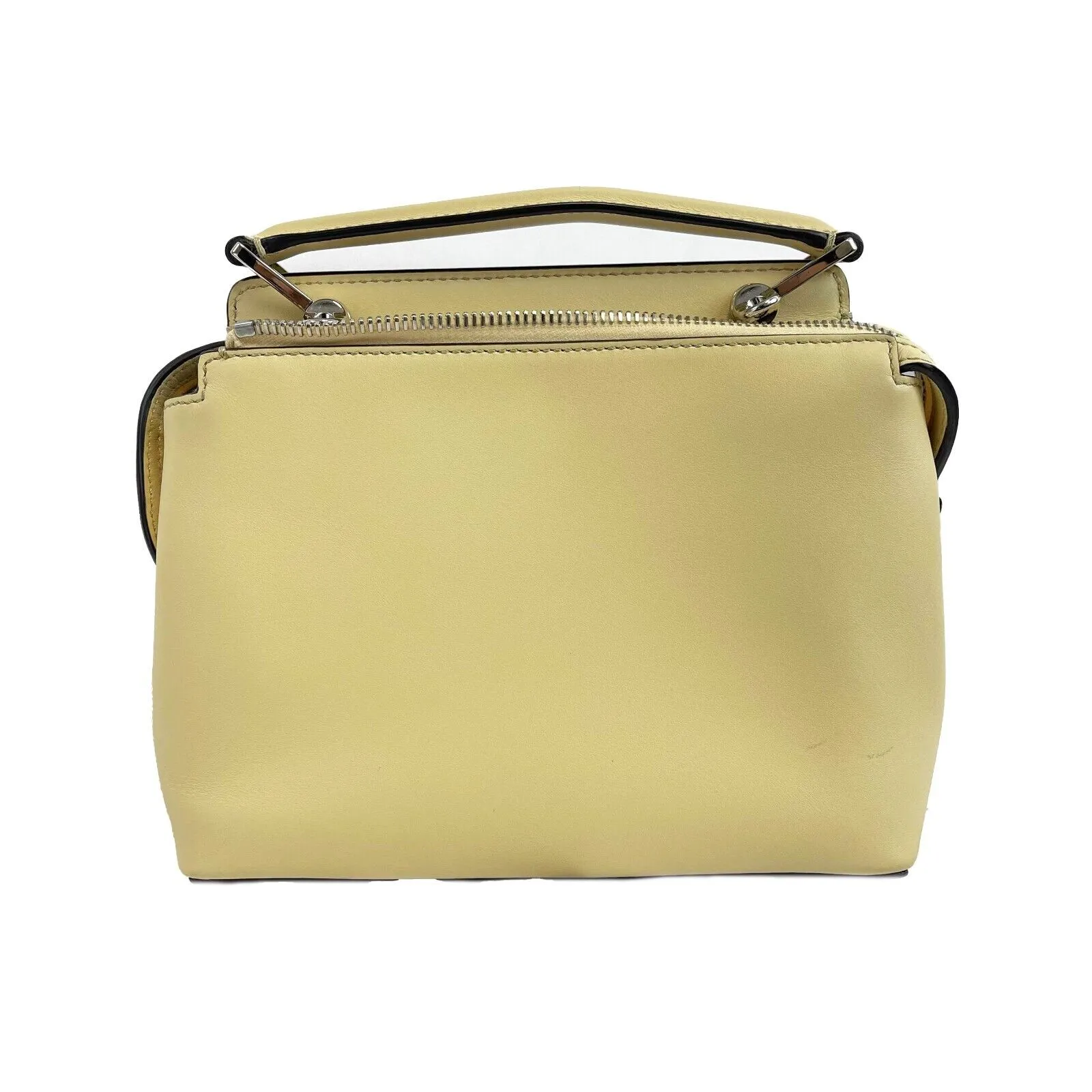 Fendi -DotCom Faces Convertible Small Yellow Satchel - Top Handle w/ Chain Strap