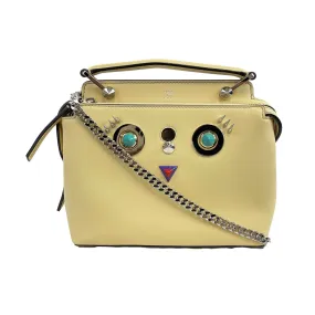 Fendi -DotCom Faces Convertible Small Yellow Satchel - Top Handle w/ Chain Strap