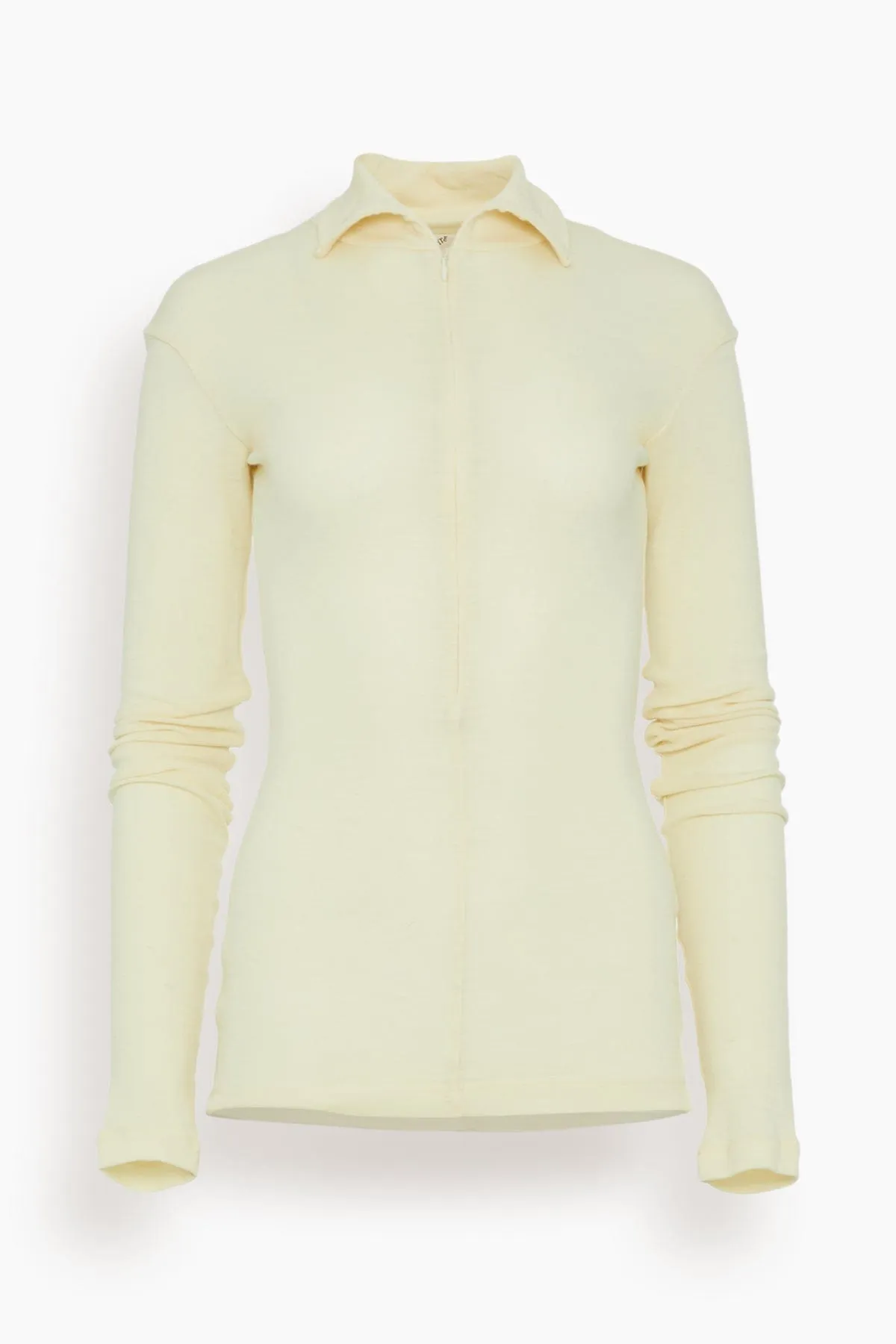 Fine Wool Zip Top in Cream