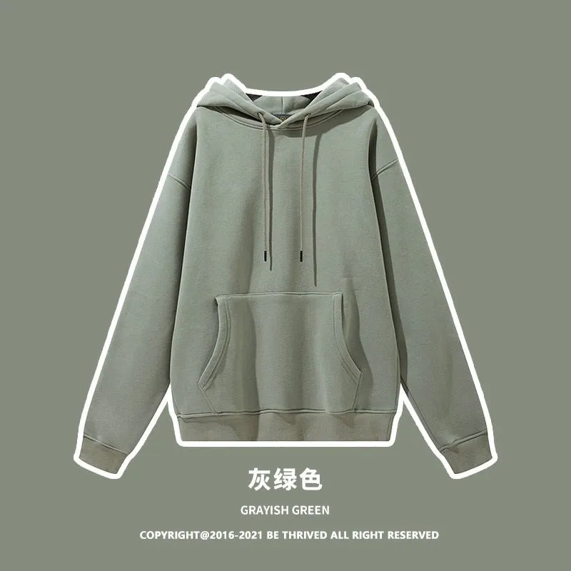 Fleece Thickened Hooded Solid Color Sweater Sweatpants Hoodie Couple Suit