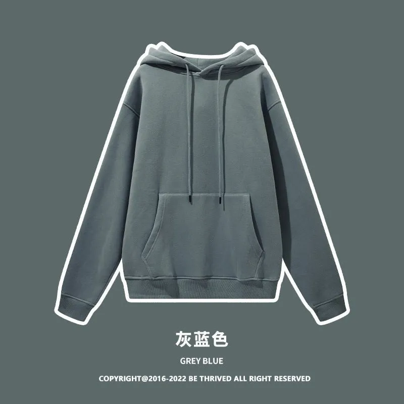 Fleece Thickened Hooded Solid Color Sweater Sweatpants Hoodie Couple Suit