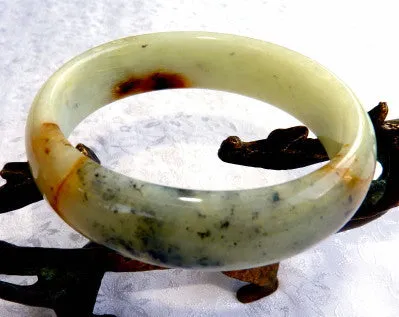 Free Spirit Chinese River Jade Bangle Bracelet 59 mm (NJ2596)