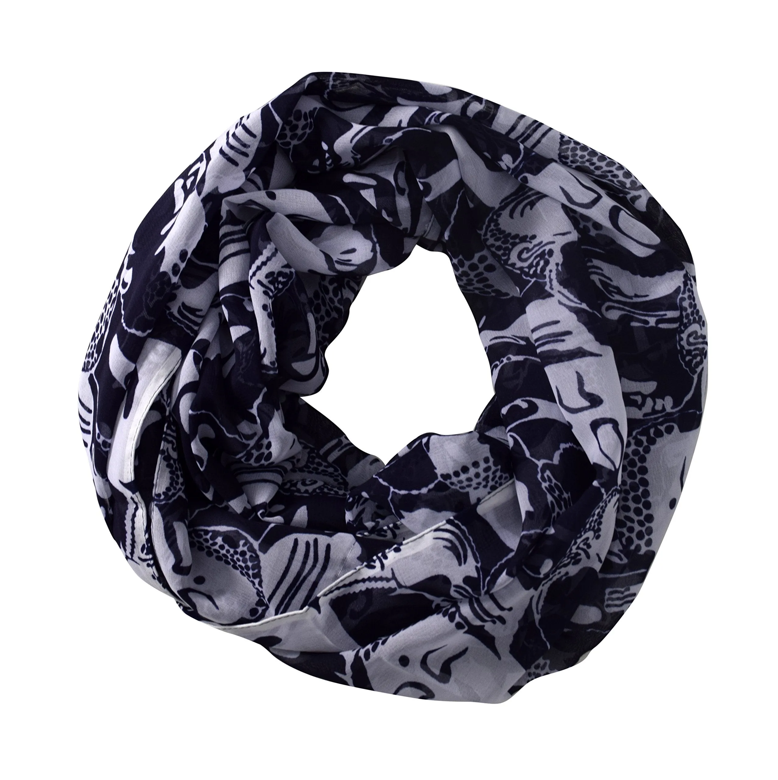 Funky Abstract Print Light Weight Infinity Loop Scarves