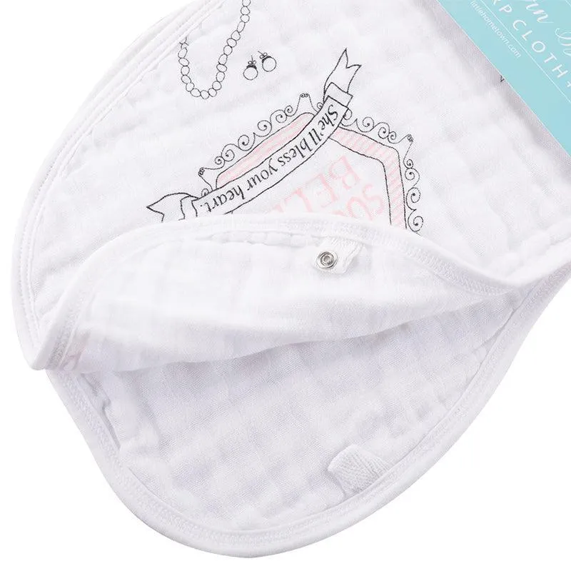 Gift Set: Southern Belle Baby Muslin Swaddle Blanket and Burp Cloth/Bib Combo