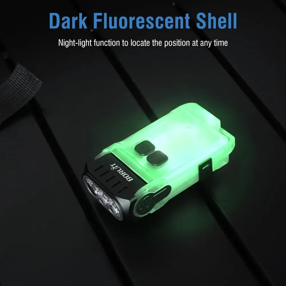 GlowClip V15 LED Keychain Flashlight