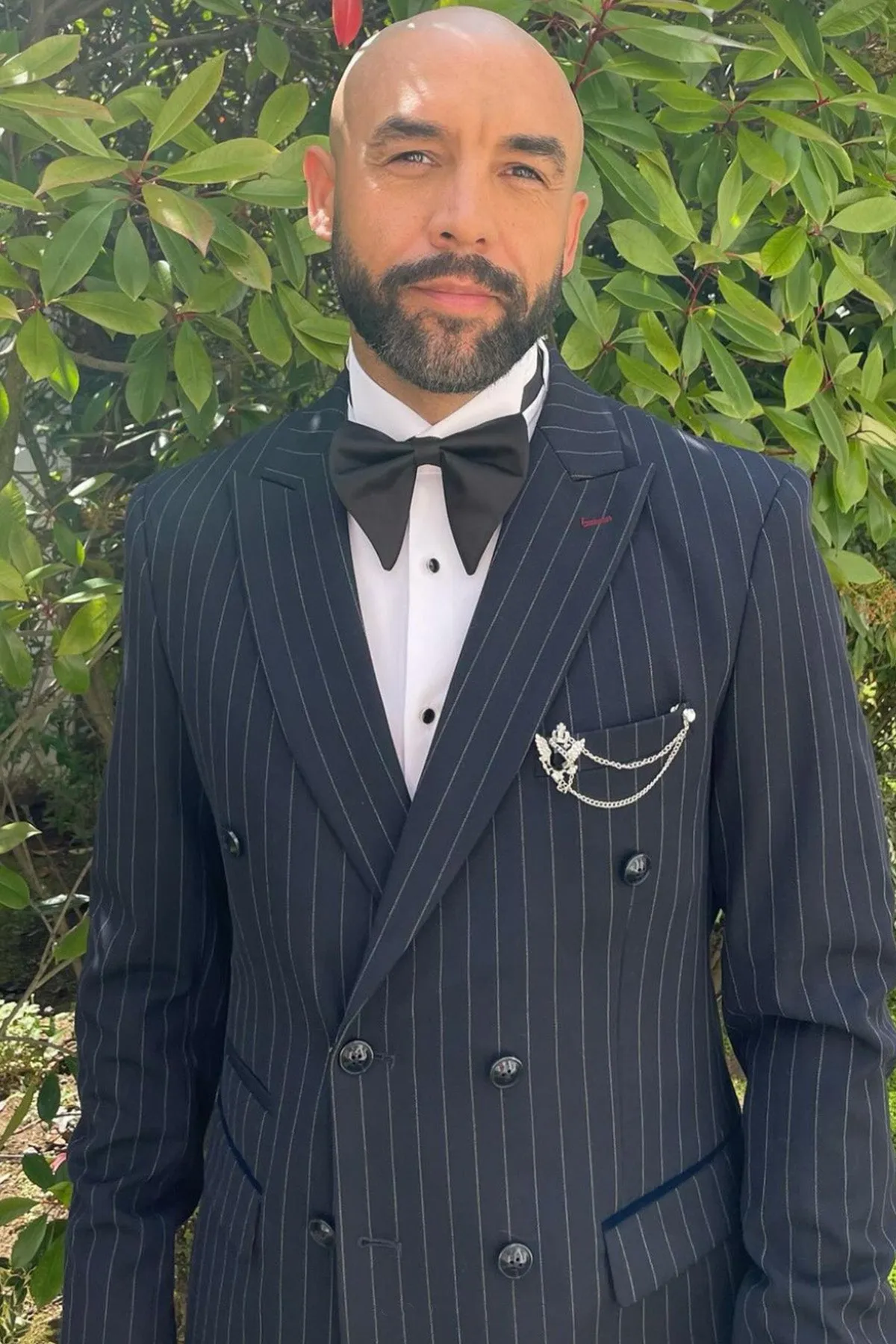 GMB Weather Presenter Alex Beresford In ROCCO Navy Double Breasted Two Piece Suit