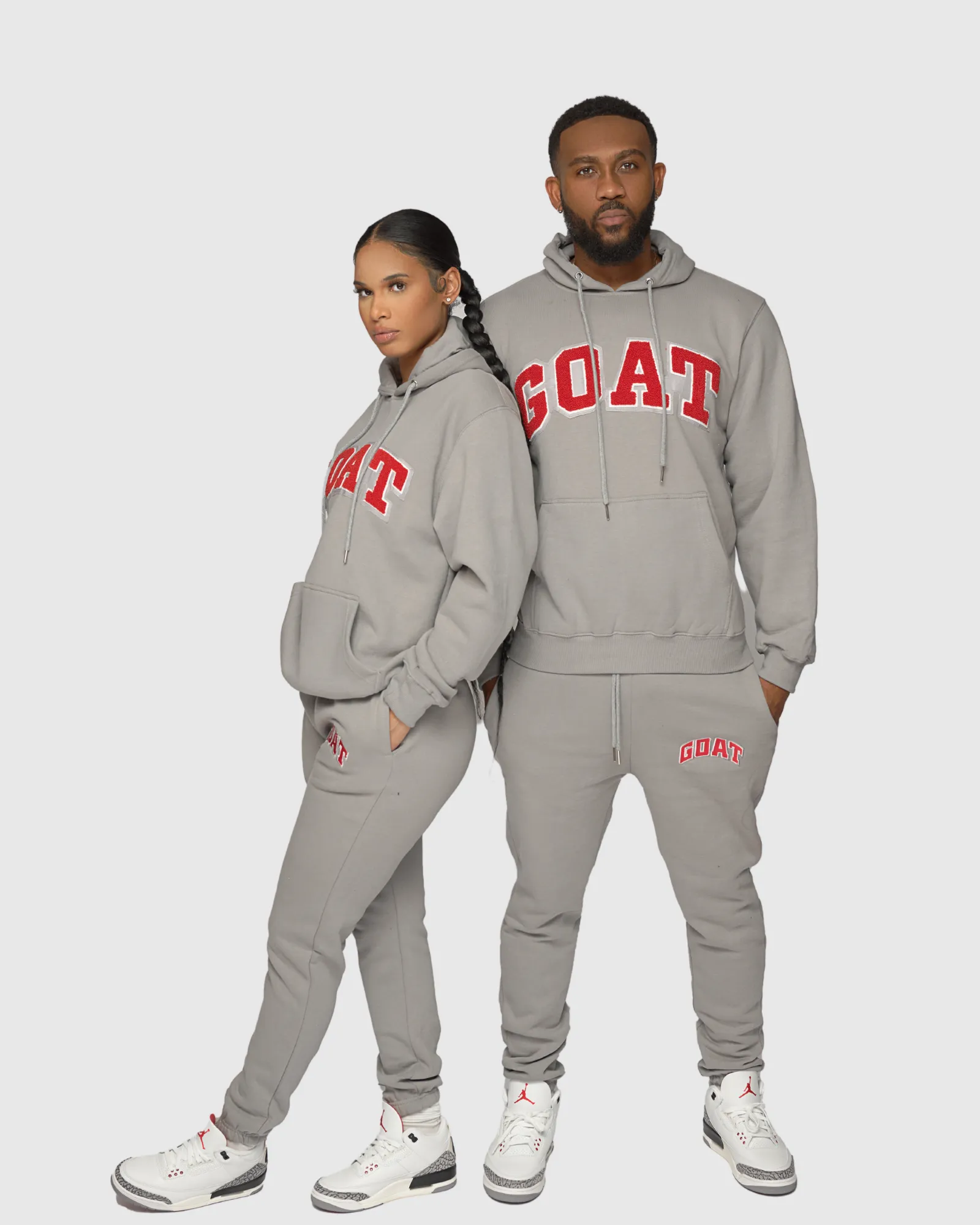 GOAT Arch Logo Chenille Sweatsuit (Cement Grey)