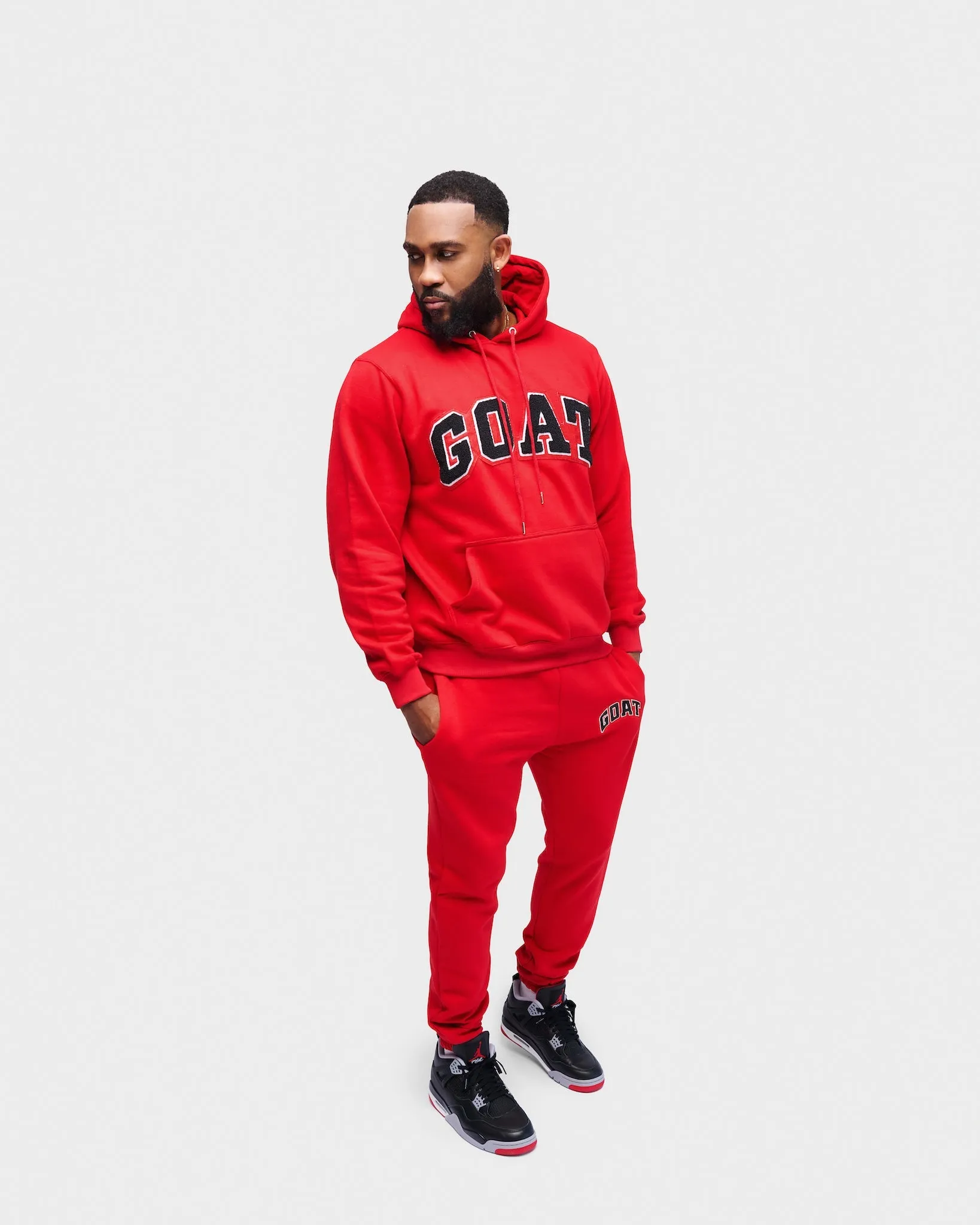 GOAT Arch Logo Chenille Sweatsuit (Red/Black)