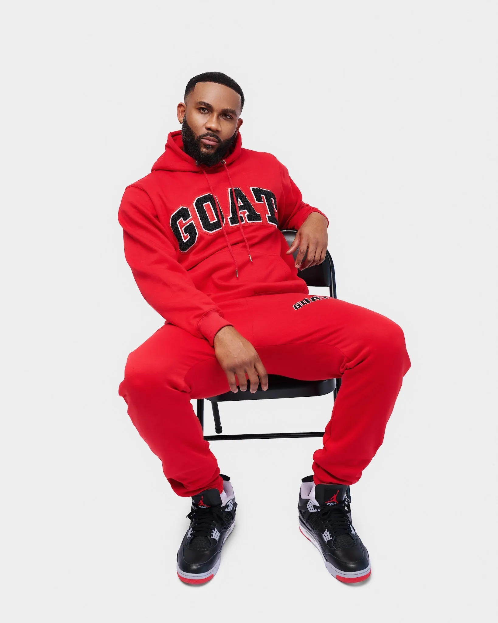 GOAT Arch Logo Chenille Sweatsuit (Red/Black)