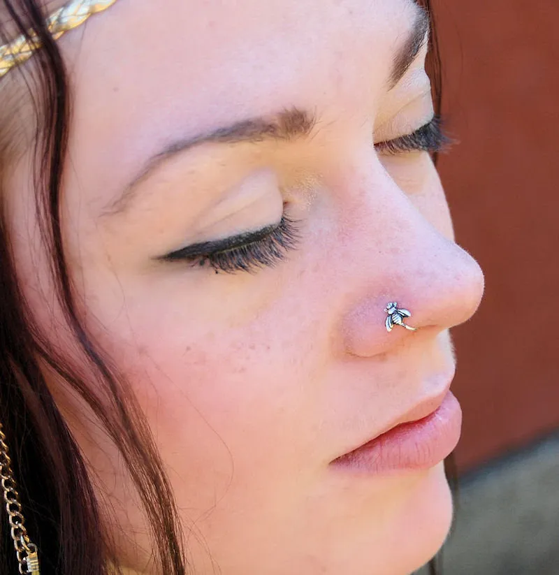 Gold Bee Nose Ring