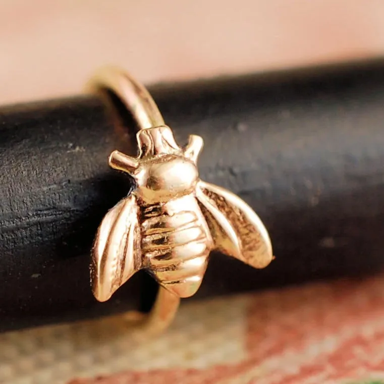 Gold Bee Nose Ring