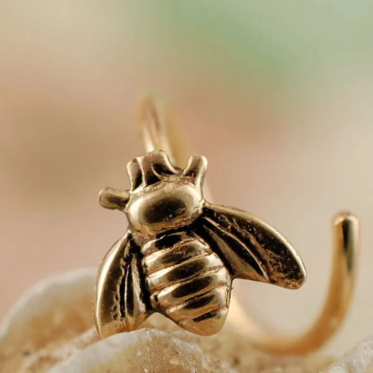 Gold Bee Nose Ring