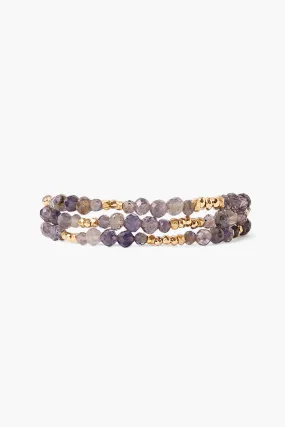 Granada Triple Naked Wrap Bracelet Iolite Gold