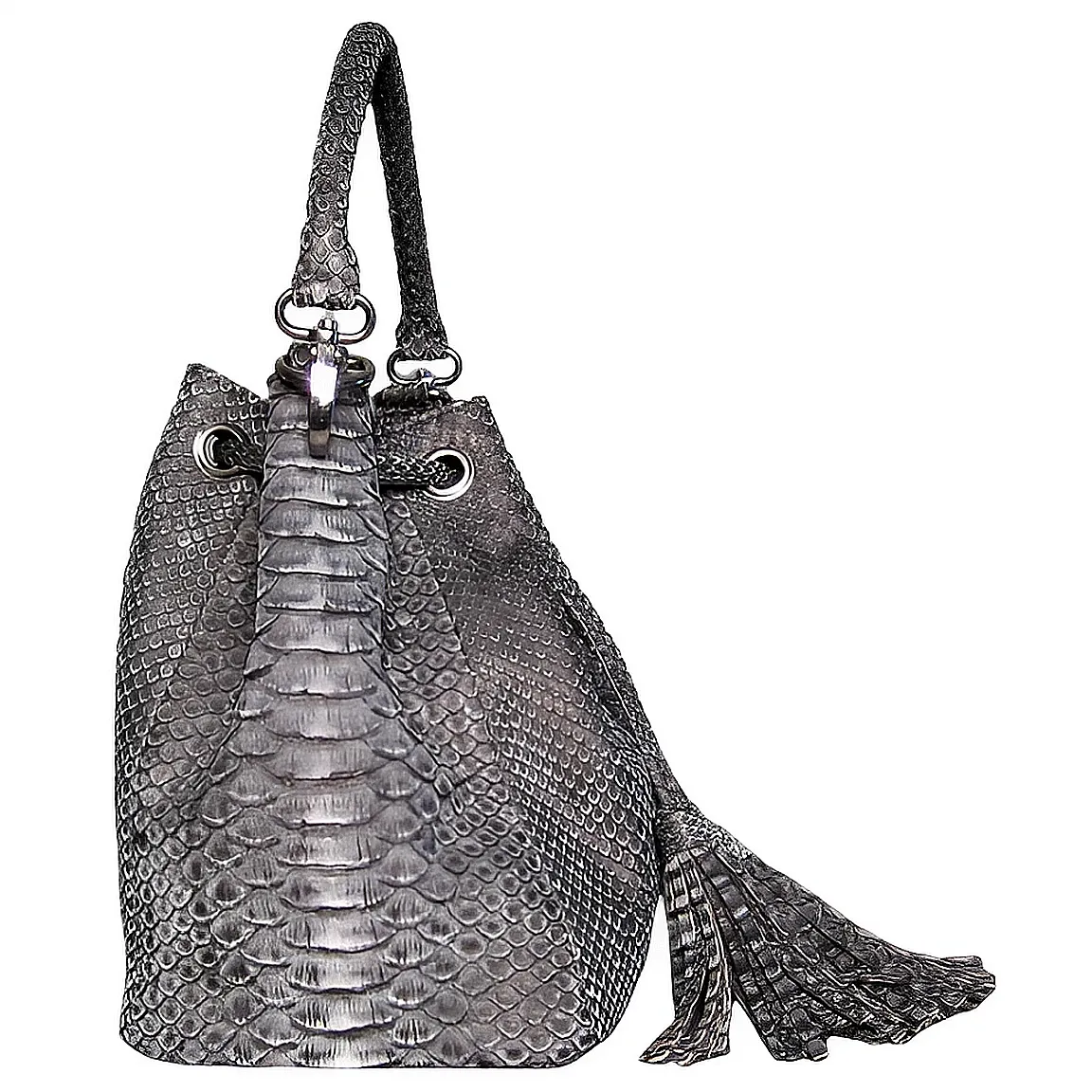 Grey Stonewashed Bucket Bag