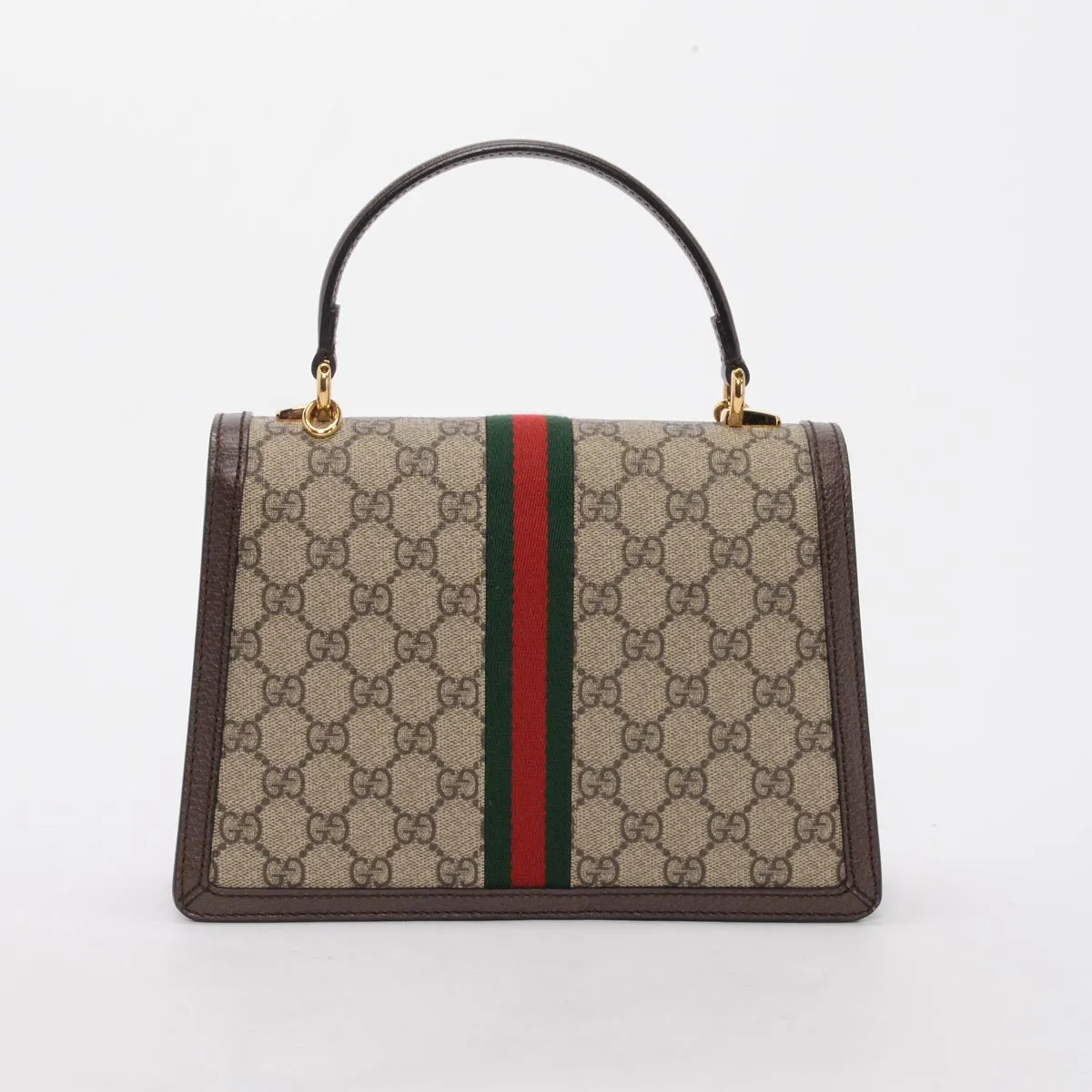 Gucci Beige GG Supreme Ophidia Small Top Handle Bag