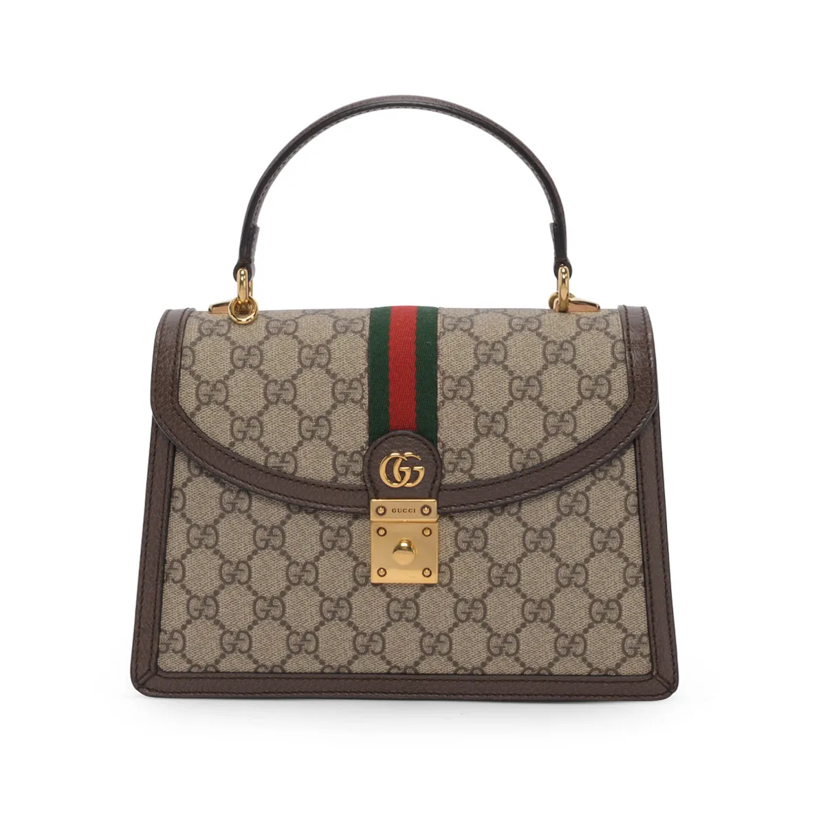 Gucci Beige GG Supreme Ophidia Small Top Handle Bag