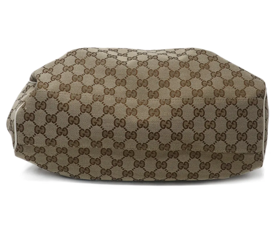 Gucci Brown Monogram Canvas & Leather Bag