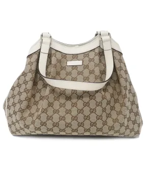 Gucci Brown Monogram Canvas & Leather Bag