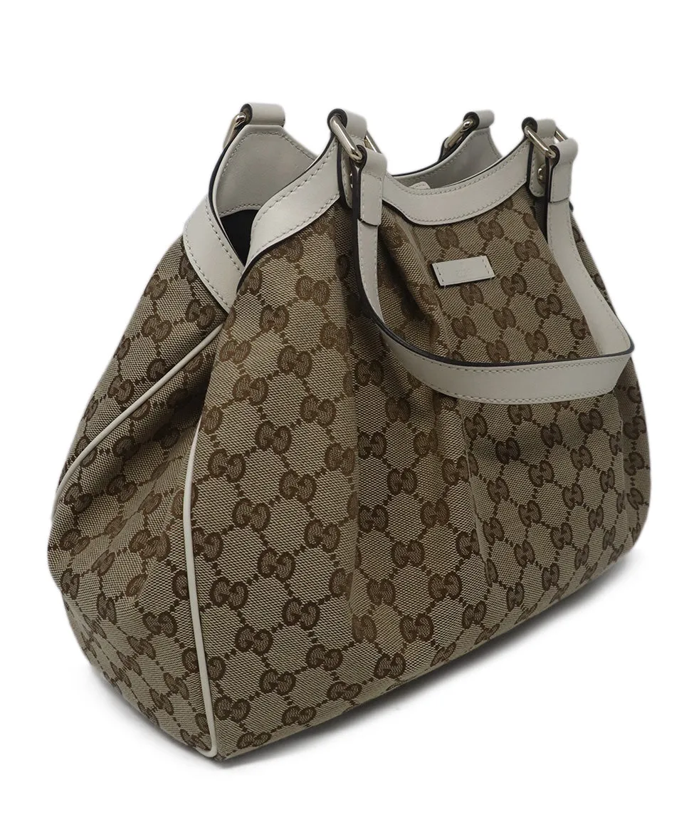 Gucci Brown Monogram Canvas & Leather Bag