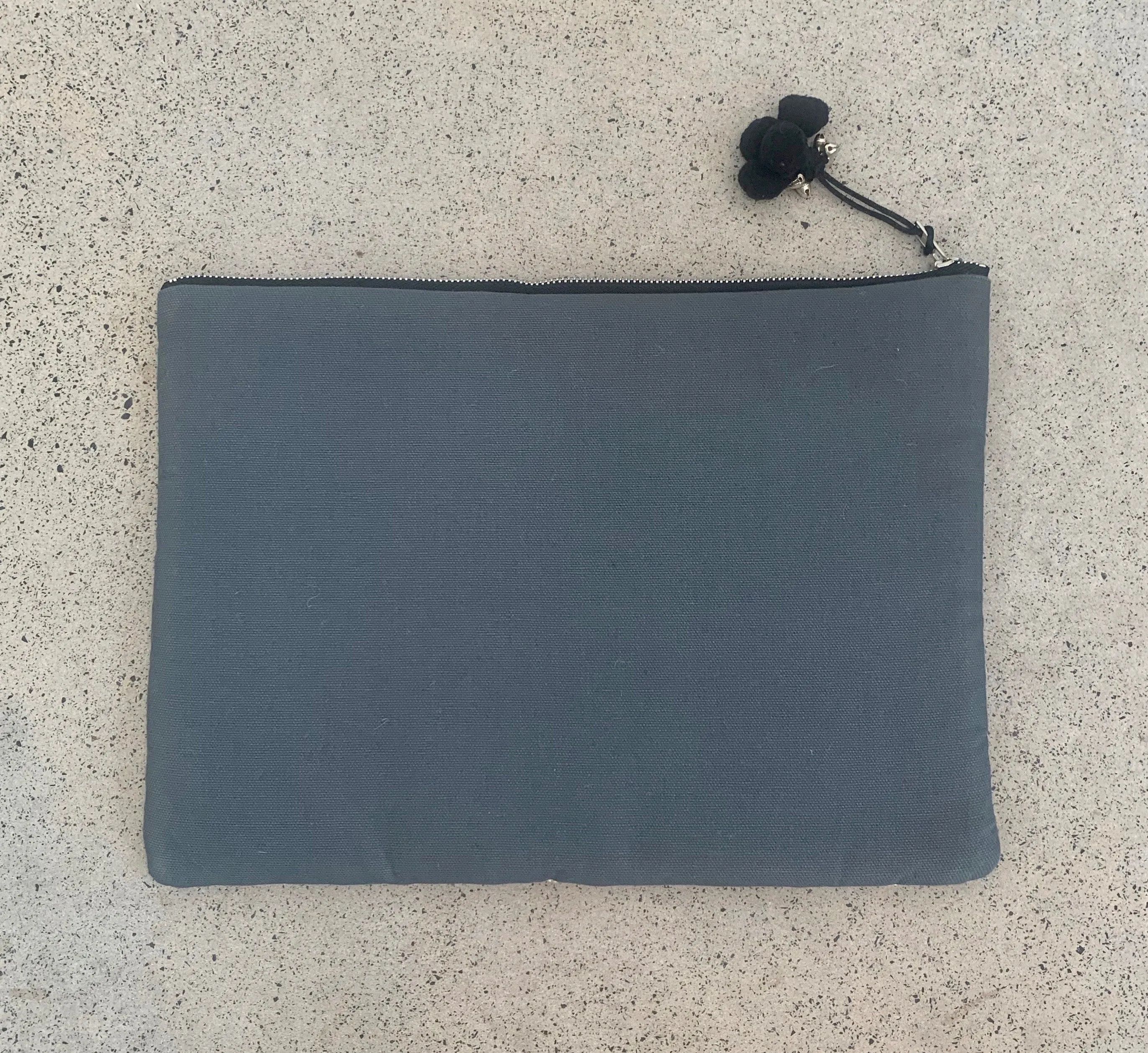 Gumnut Leaf Laptop Sleeve in Grey and Black