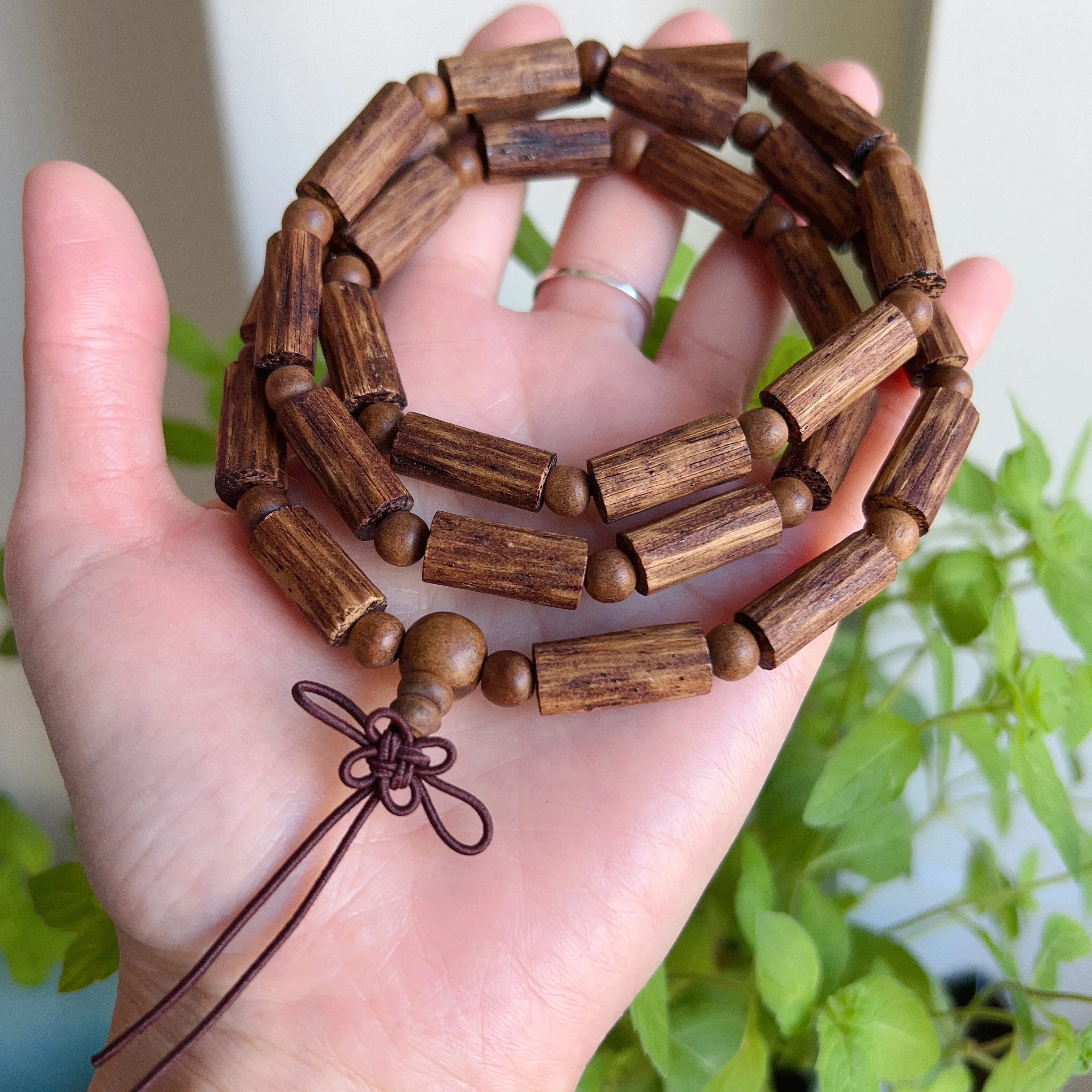 Handmade Kalimantan Vietman Agarwood Prayer Mala Beads | Meditation Buddhism Zen